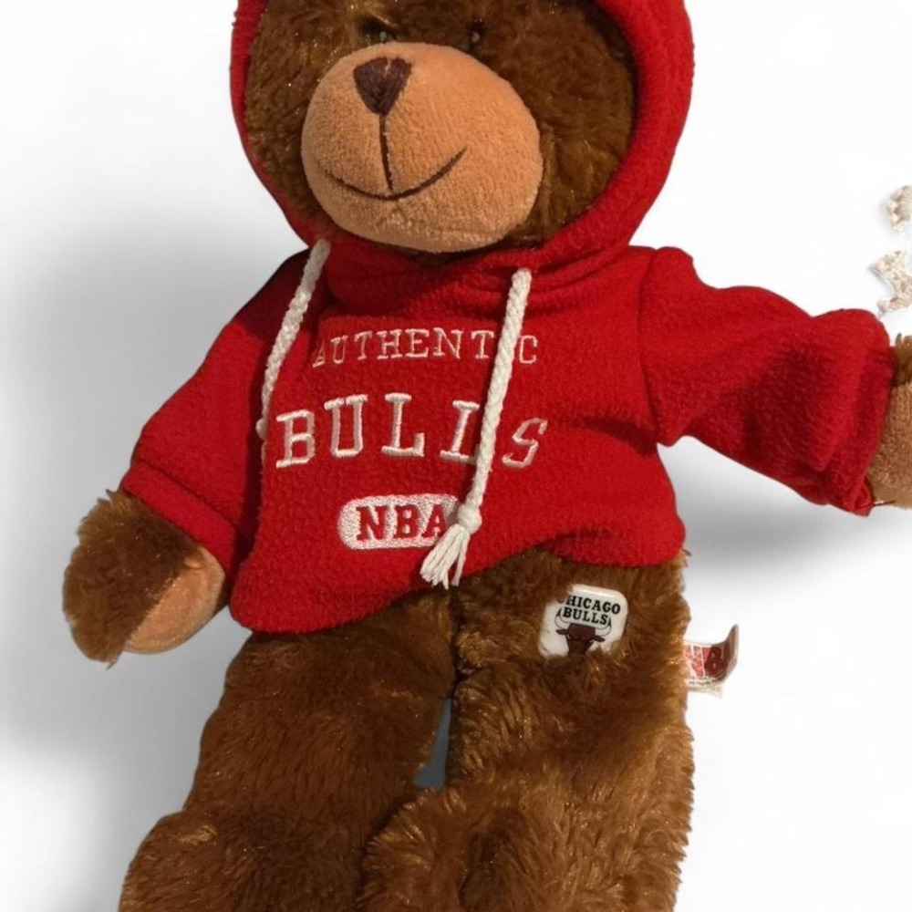 Good Stuff Chicago Bulls NBA Plush Teddy Bear 12" Red Hoodie‎ Good Condition